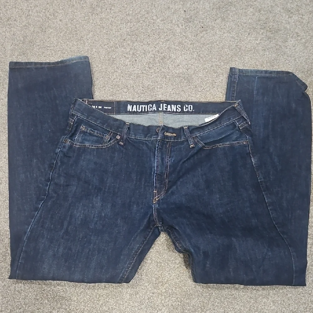 Nautica Men's Deep Blue Relaxed Jeans